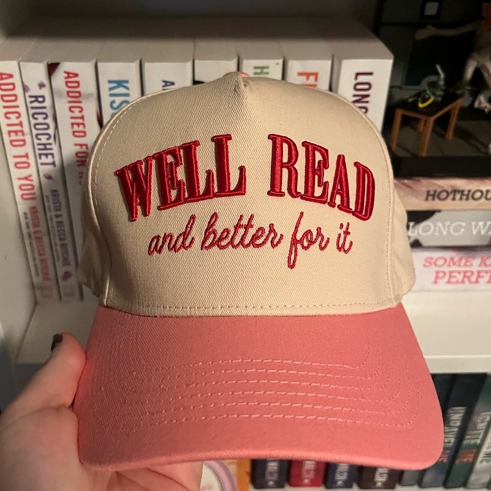 Pink and Cream 'Well Read' Bookish Hat